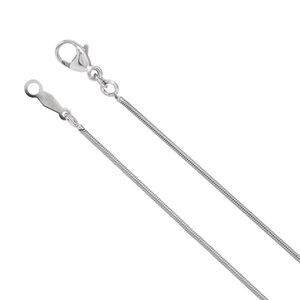 Platinum 1mm Solid Round Snake Chain Necklace, 16 Inch